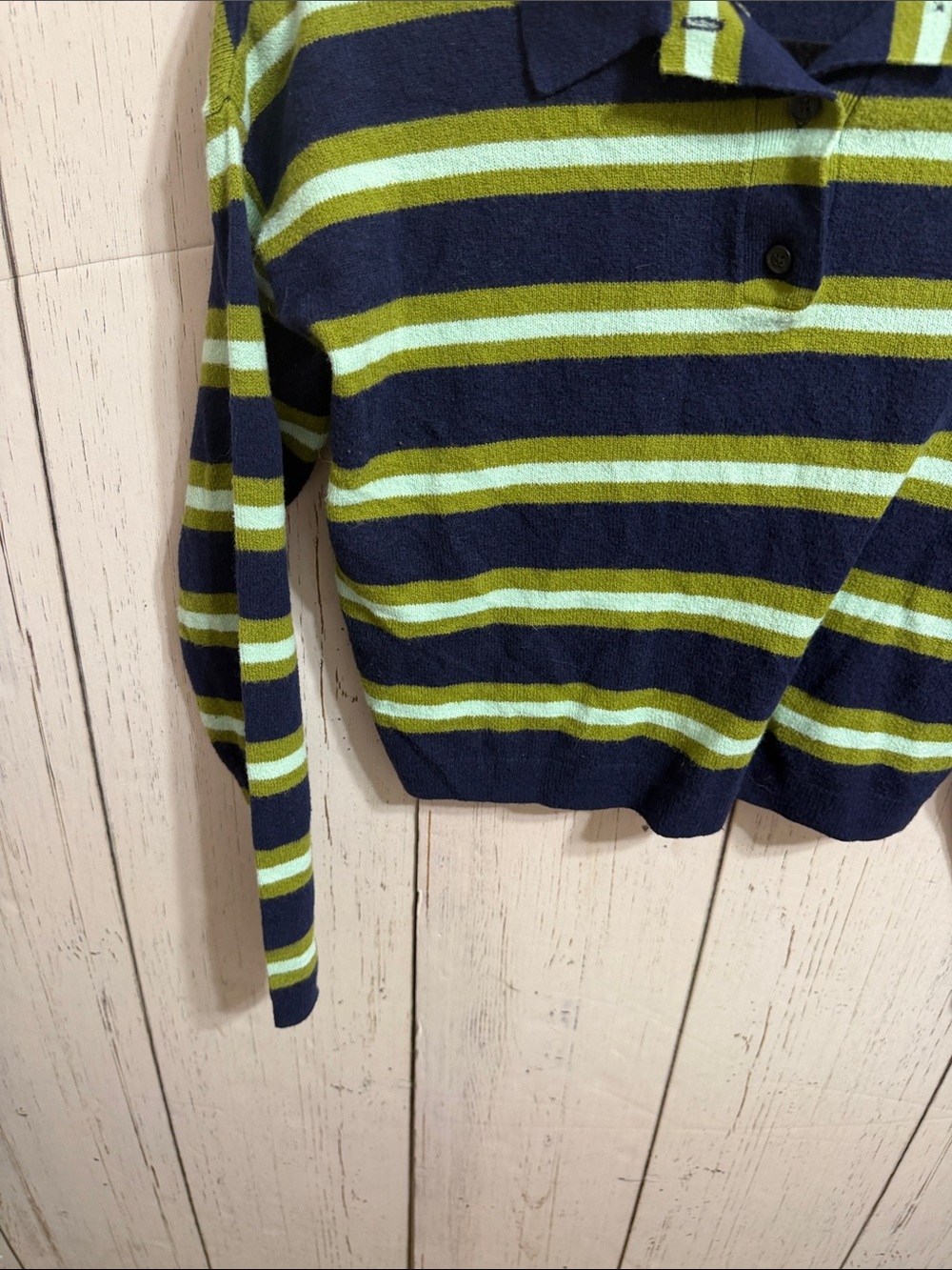 GAP Navy Sweater with Lime Stripes - Picture 5 of 8